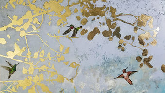 Patterns in Nature, hummingbirds, gold leaf