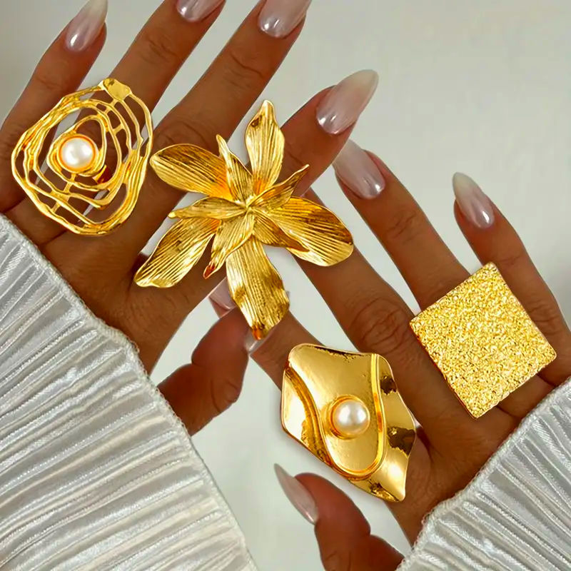 4pcs Coastal Ring Set