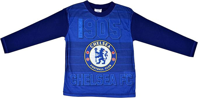 Thumbnail: Chelsea FC Officially Licensed Boys Long Pyjamas PJs Sleepwear - Ages 4-12yrs