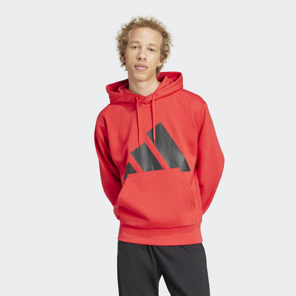 adidas Essentials Big Logo Fleece Hoodie - Ruby - 2XL