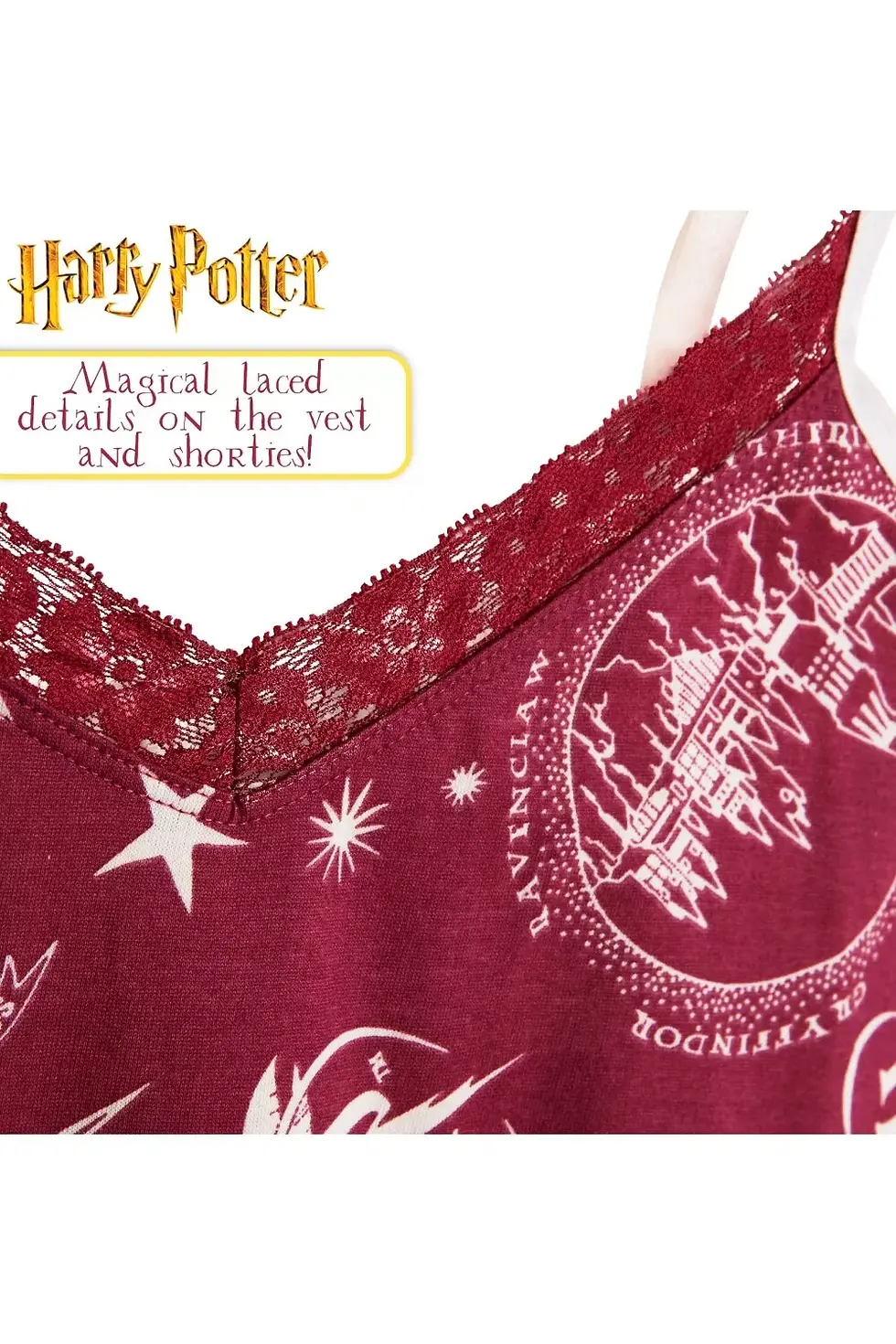 Thumbnail: Harry Potter Womens 2 Piece Cotton Pyjamas PJs Sleepwear Set - Burgandy