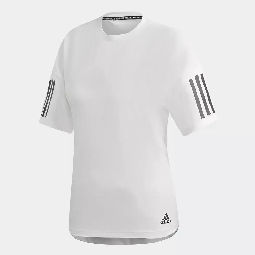 adidas Womens 3 Stripe T-Shirt - White - Size 2XS