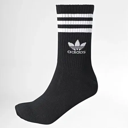 Thumbnail: adidas Originals Mid Cut Crew Socks 3 Pair Pack - Black - XS