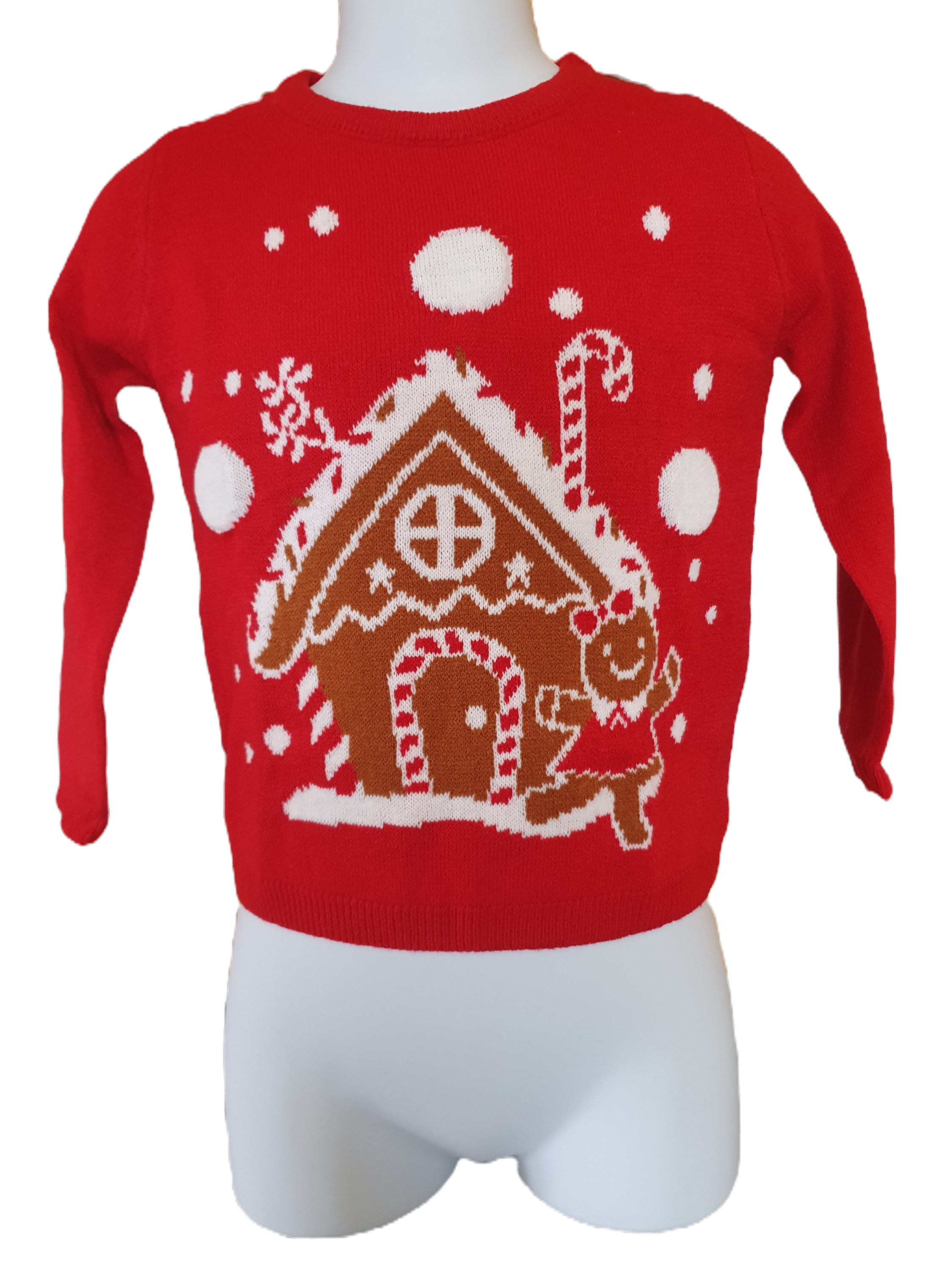 Kids Christmas Gingerbread Jumper - Red
