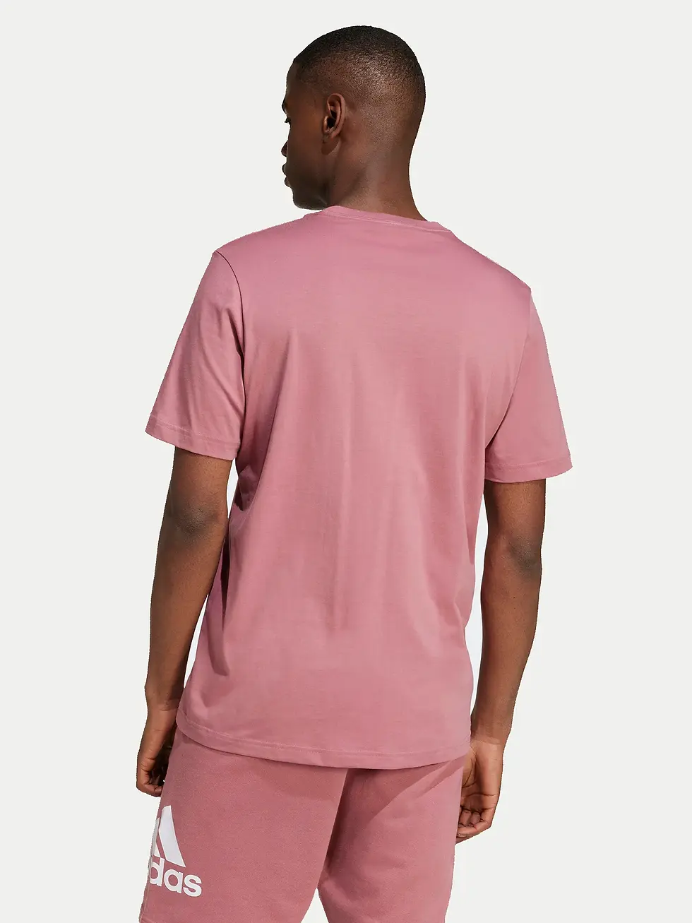 Thumbnail: adidas Essentials Single Jersey Embroidered Mens T-Shirt - Dusty Pink - Med&2XL