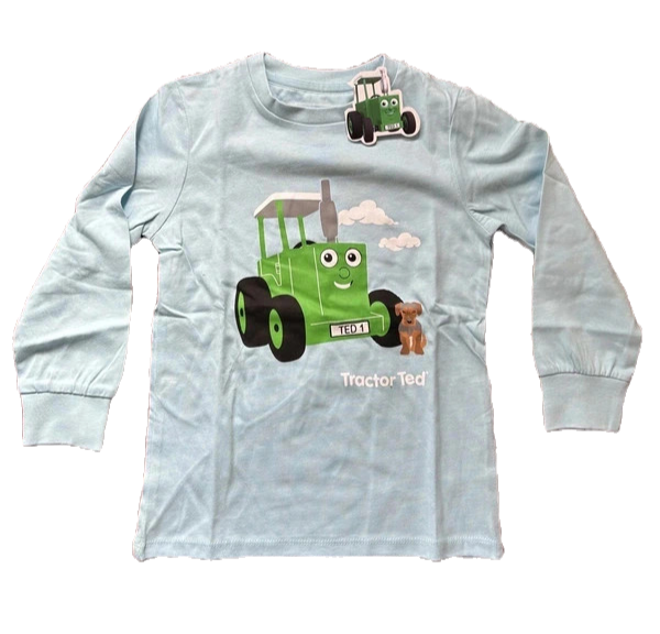 Thumbnail: Tractor Ted Kids Blue Long Sleeved TShirt/PJ Top - 2-6yrs