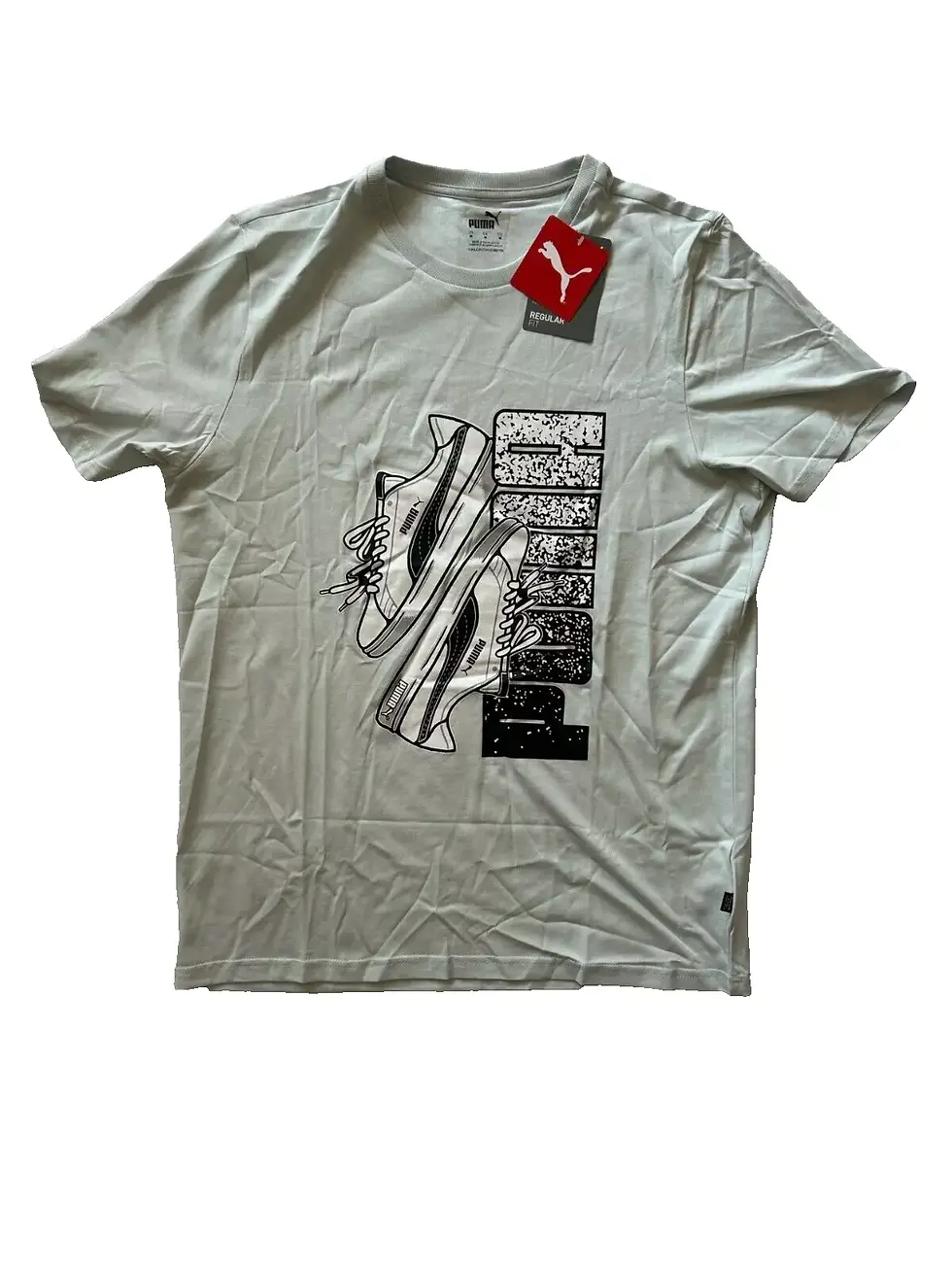 Thumbnail: Puma Mens 'Sneaker Trainer Graphic' T-Shirt - Grey/Blue