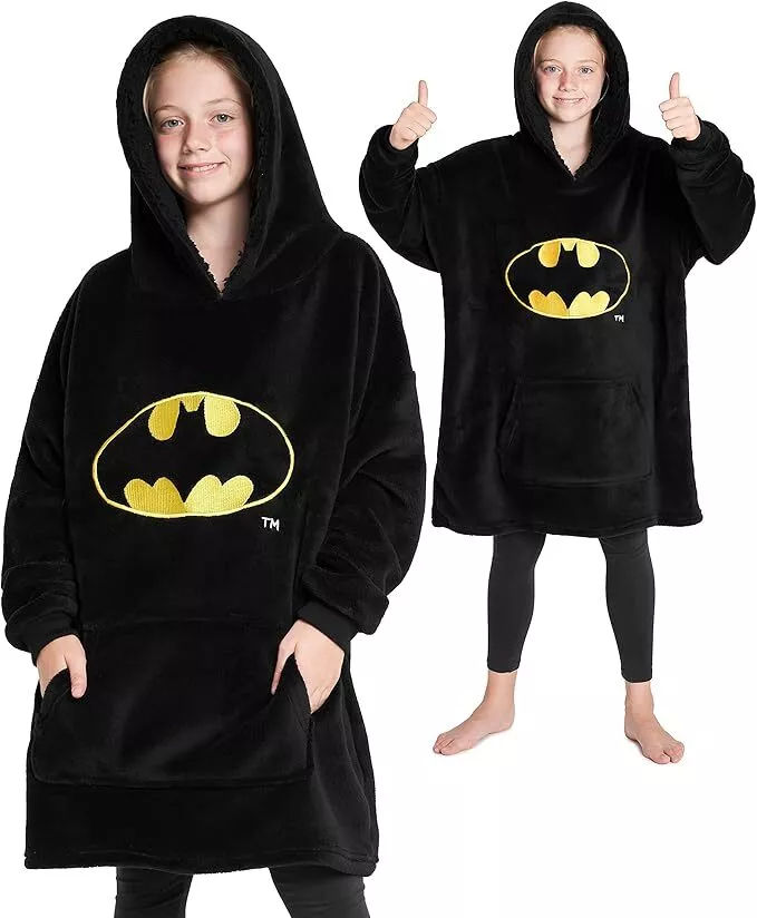 Thumbnail: DC Comics Batman Oversized Hooded Blanket Kids Fleece Super Soft