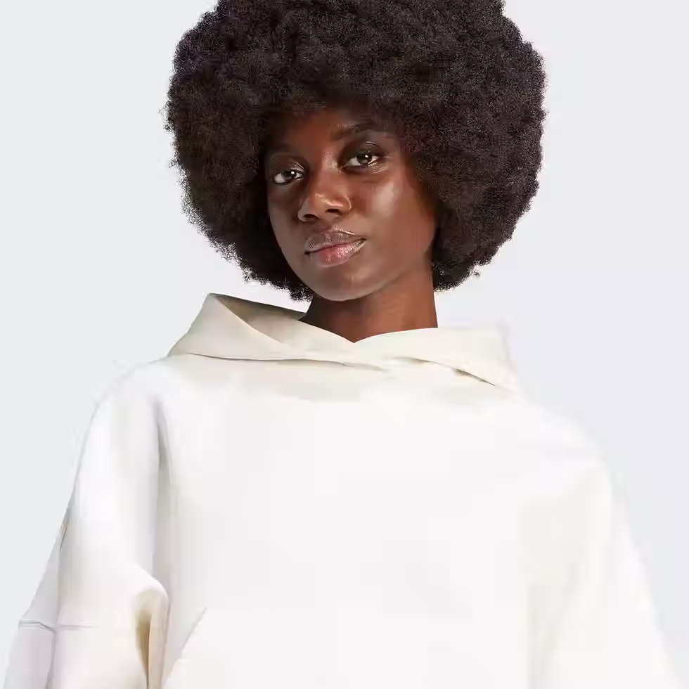 Thumbnail: adidas Originals Womens Loose Fit Neuclassics Hoodie - White/Pink