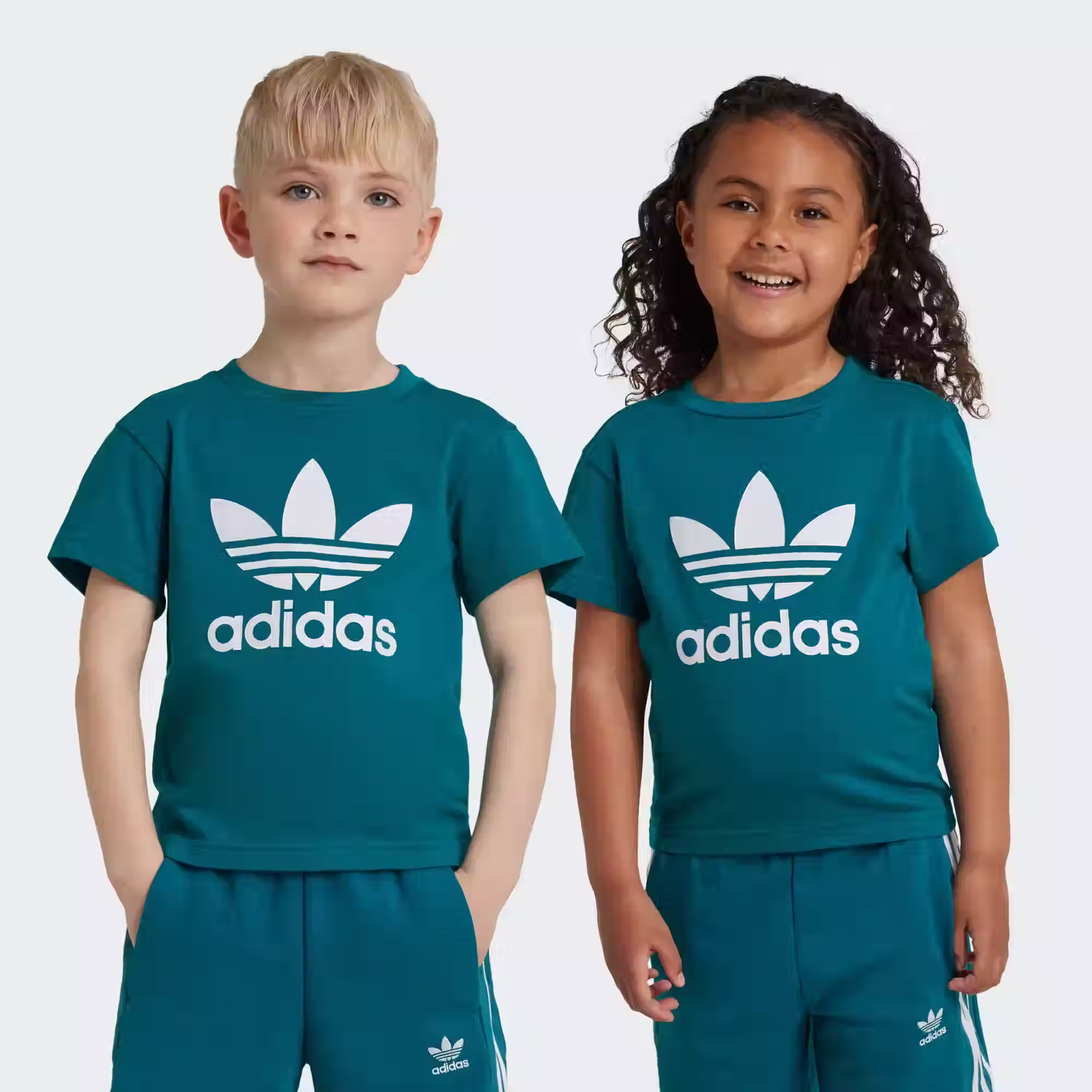 adidas Kids Adicolor Trefoil T-Shirt - Teal - 4-5yrs