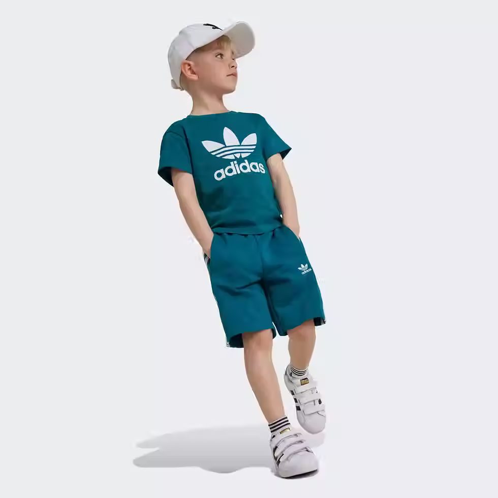 Thumbnail: adidas Kids Adicolor Trefoil T-Shirt - Teal - 4-5yrs