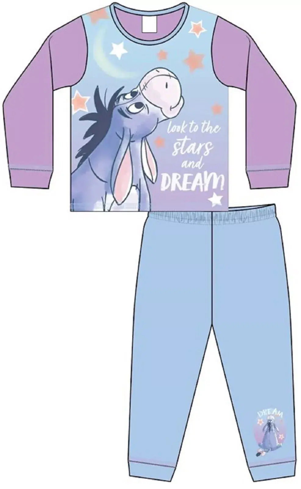 Disney Eeyore Girls PJs Pyjamas - Lilac/Mint - 18mth-5yrs