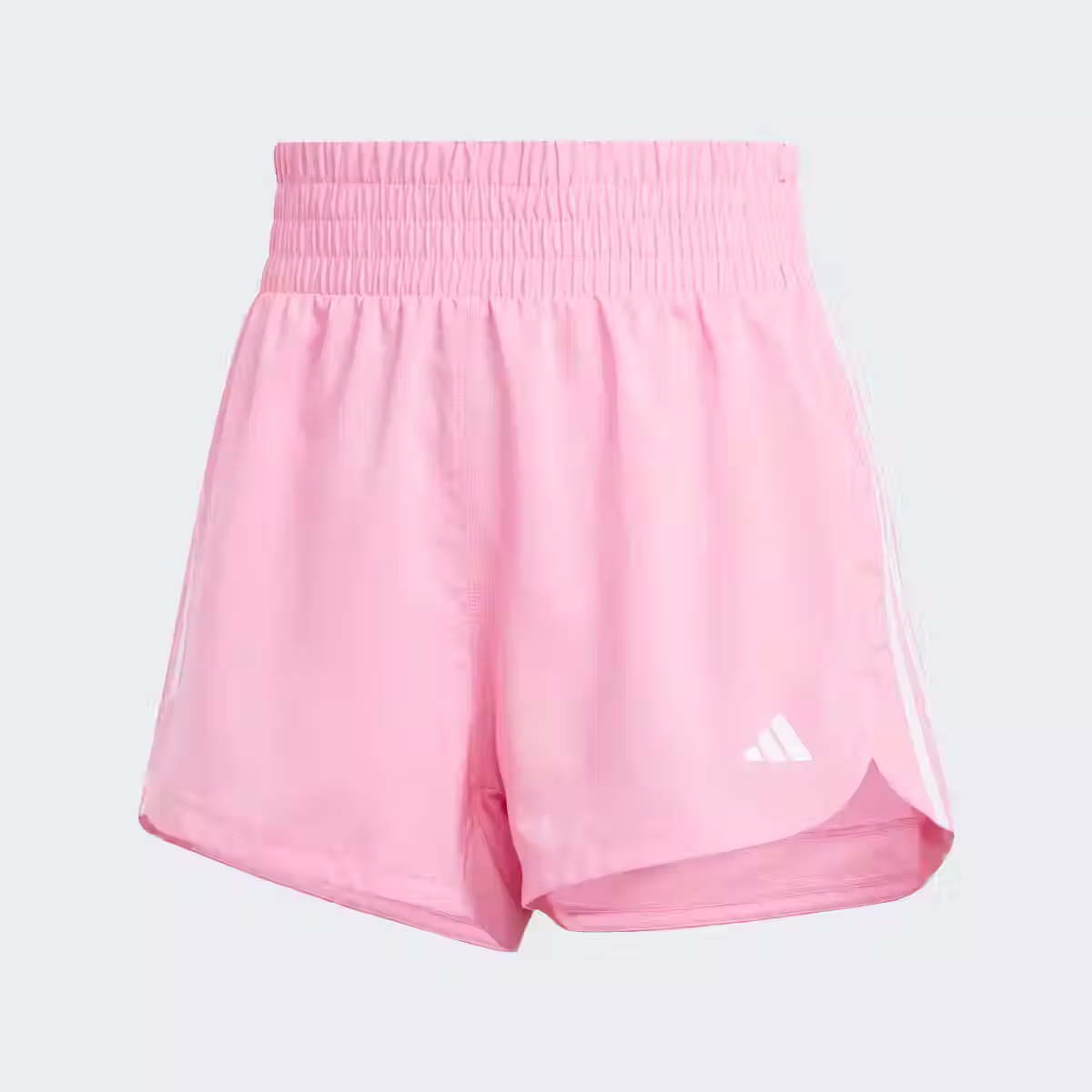 adidas Womens Pacer Training 3-Stripes Woven High-Rise Shorts - Pink