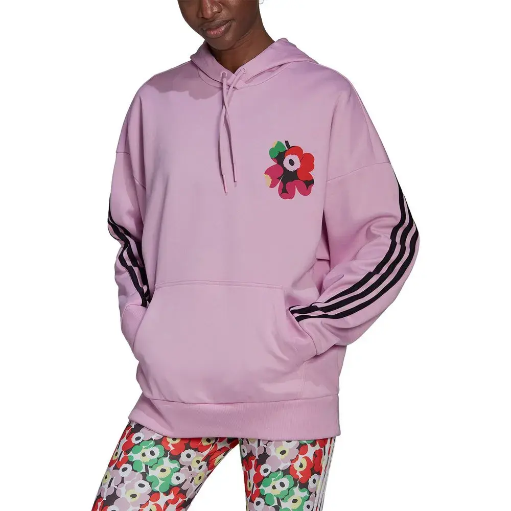 Adidas x Marimekko Flower Womens Hoodie - Plus Sizes - Frost Pink (RRP £65)