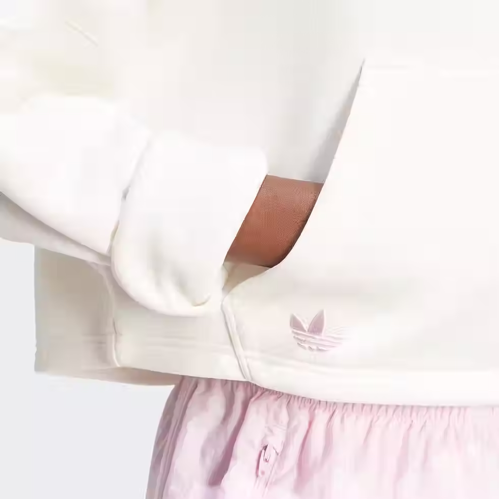 Thumbnail: adidas Originals Womens Loose Fit Neuclassics Hoodie - White/Pink