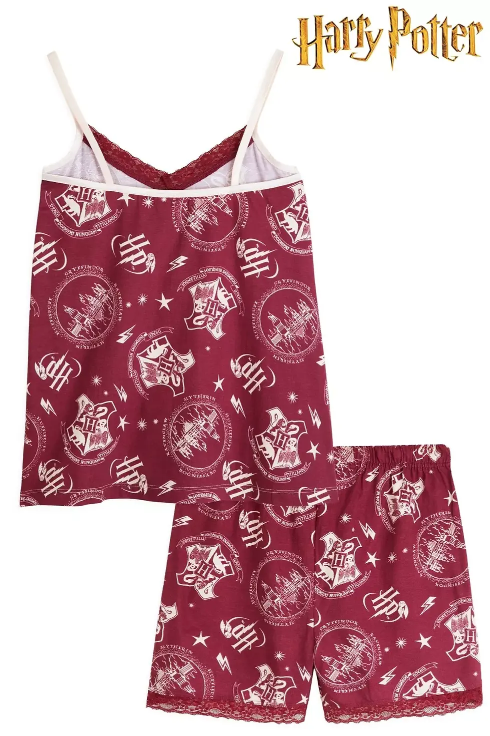 Thumbnail: Harry Potter Womens 2 Piece Cotton Pyjamas PJs Sleepwear Set - Burgandy