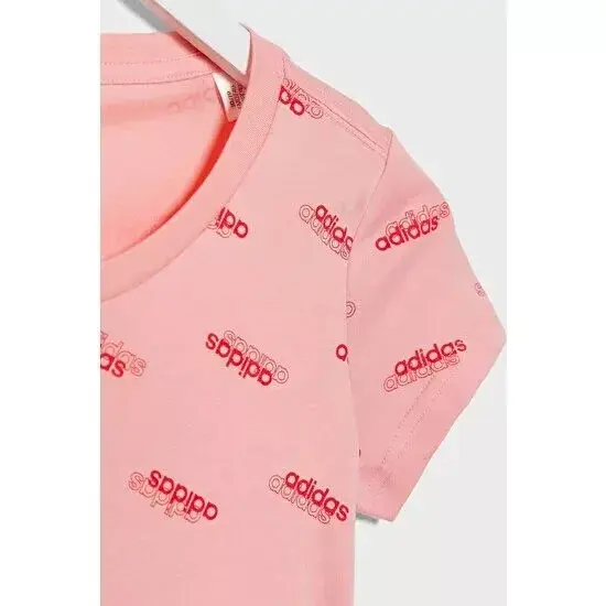 Thumbnail: Adidas Girls Youth Kids 'Favourite' T Shirt - Pink (FM0749) (7-8yrs)