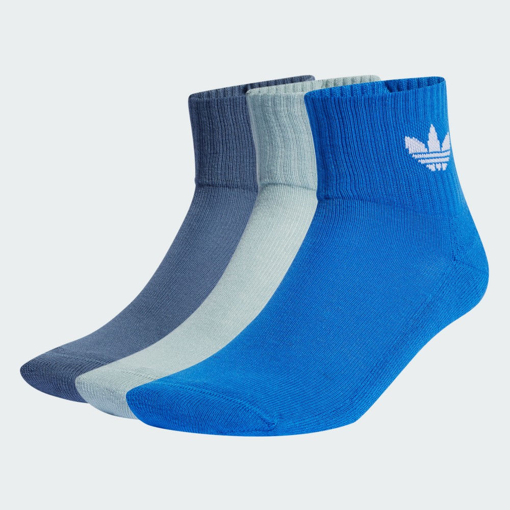 adidas Originals Mid Crew Socks Unisex - 3 Pack - Blue