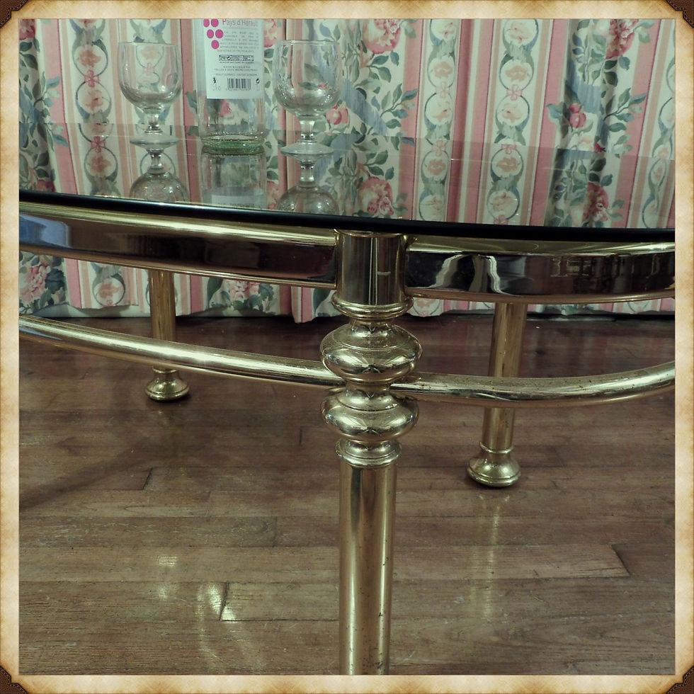 Thumbnail: Brass and smoked glass low table