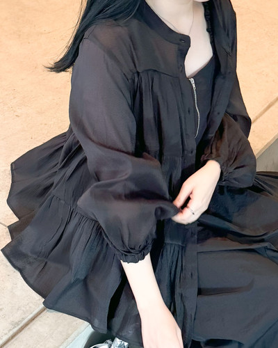 美品♡アドーア♡ADORE♡シアーチュニック♡ブラック アドーア チュニック 美品♡アドーア♡ADORE♡シアーチュニック