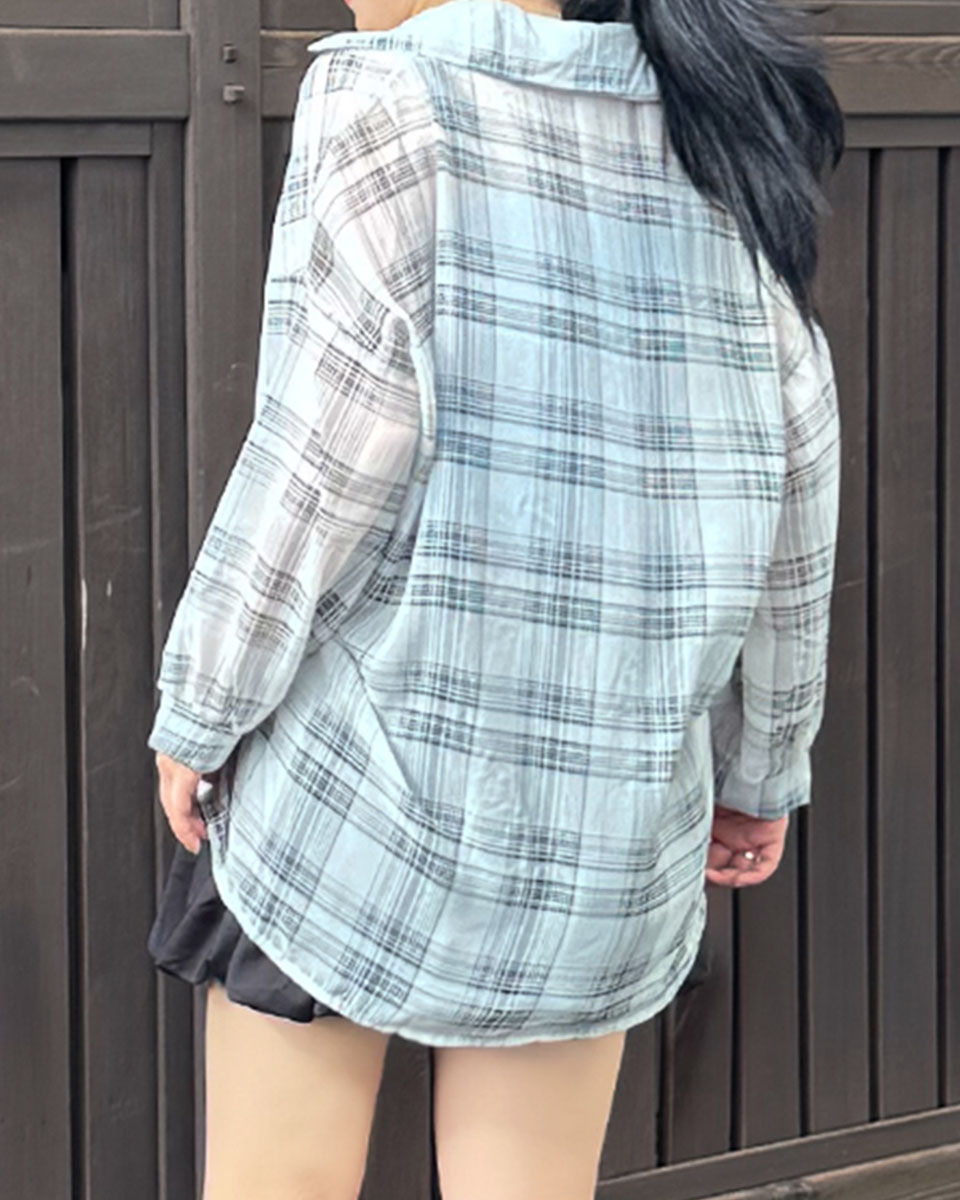 サムネイル： シアーチェックシャツ