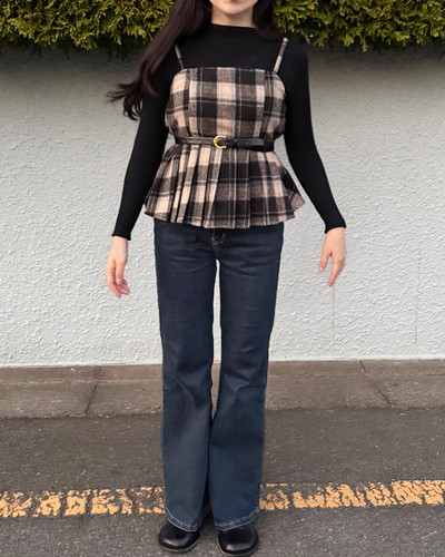 snidel ウールチェックビスチェ SNIDEL（スナイデル） SALE10%OFF ボトムス 24秋冬 ロービングチェック
