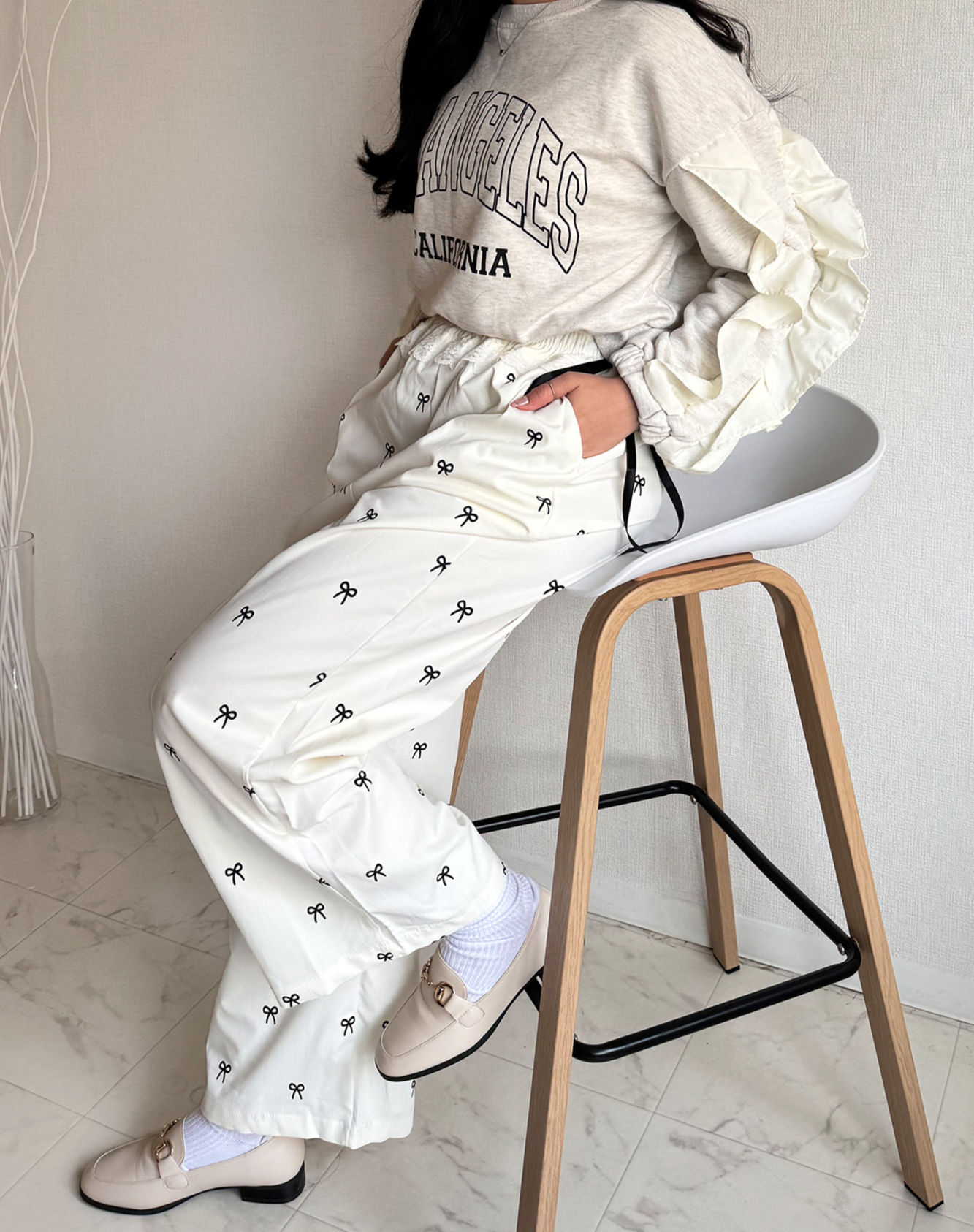 レースリボンゆるボトム