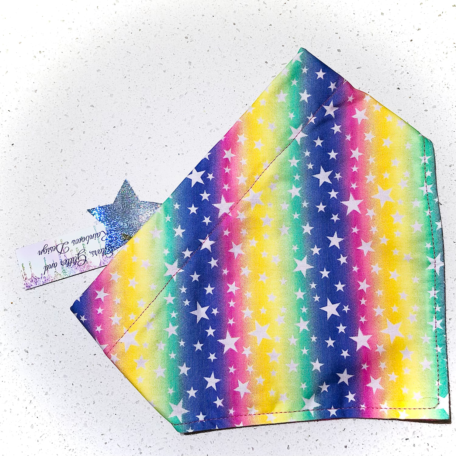 Rainbow Ombré Star Spangled Dog Bandana