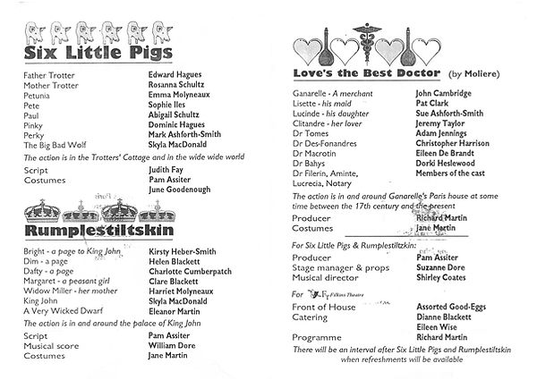 Filkins Theatre production three plays 1997