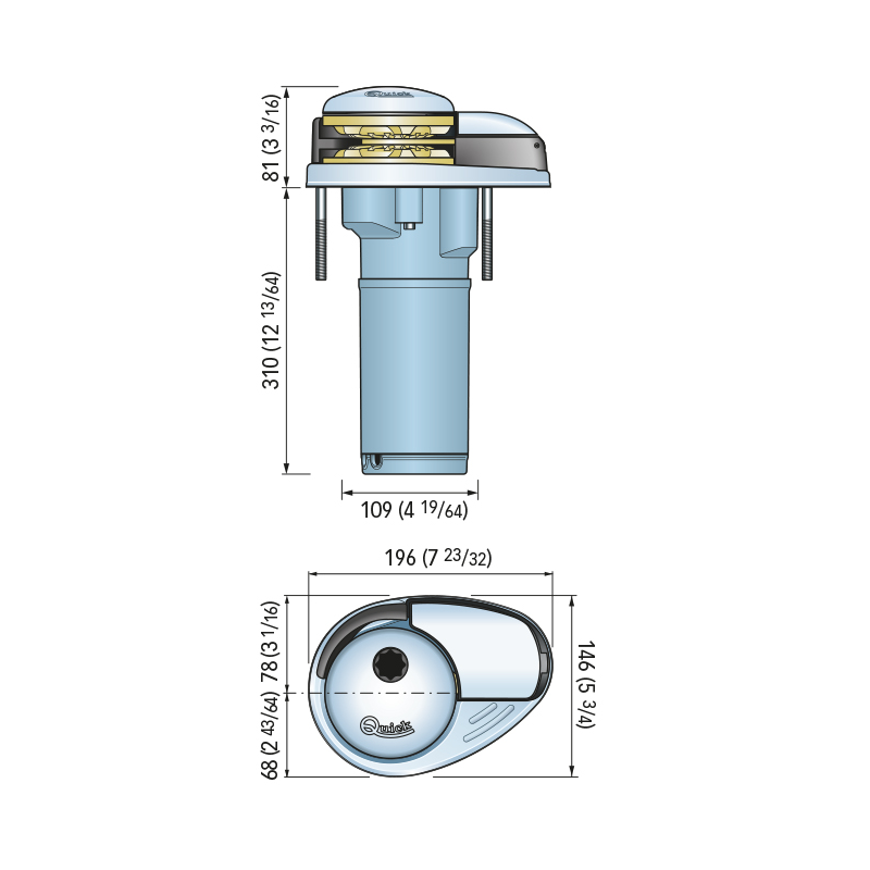 Miniatura: Verricello Quick salpa ancora DP2L 770 12V 350W B.7 - 1/4