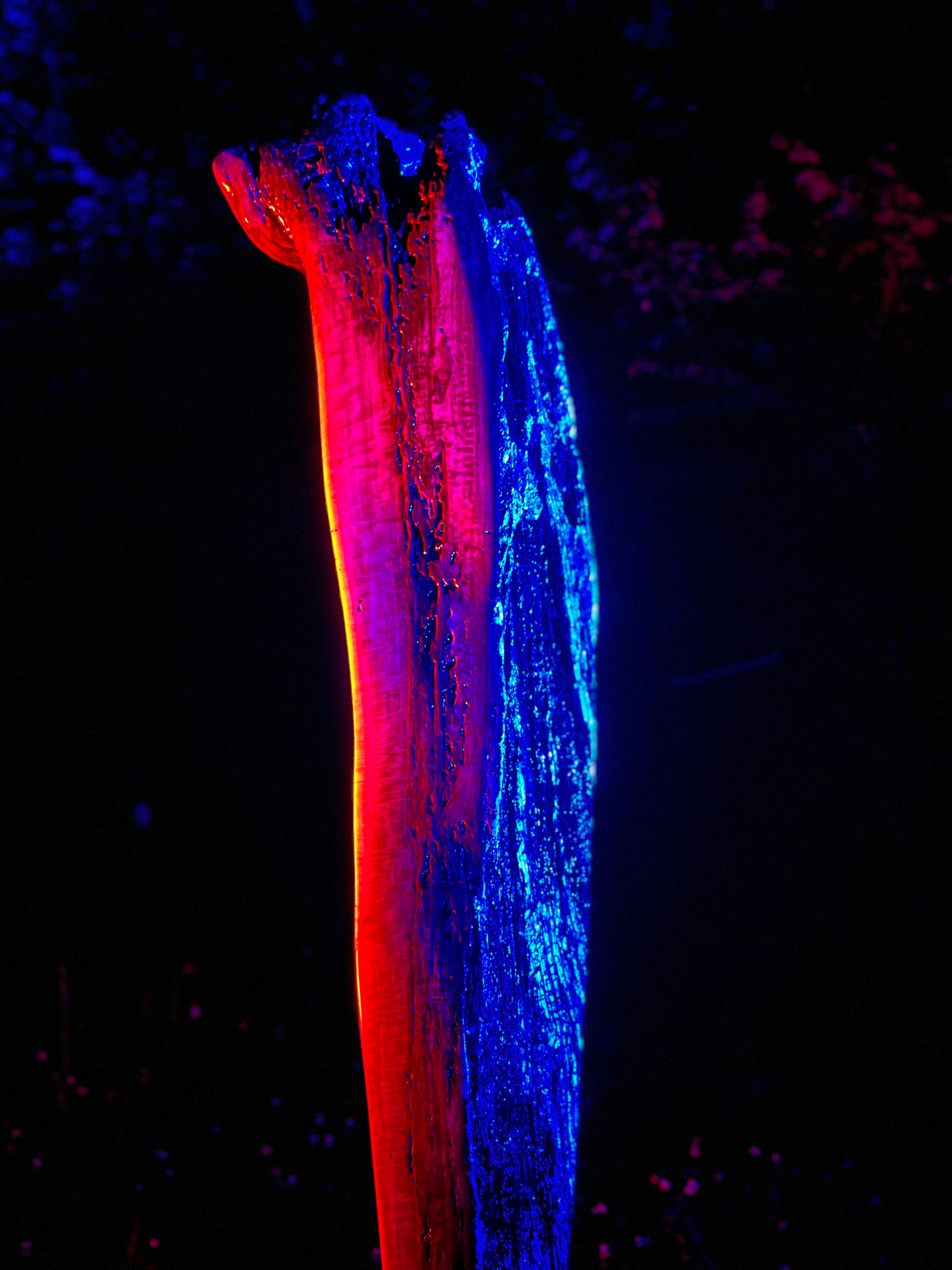 Outdoor - Holzskulptur mit Blattgold, Birnbaum, H180cm