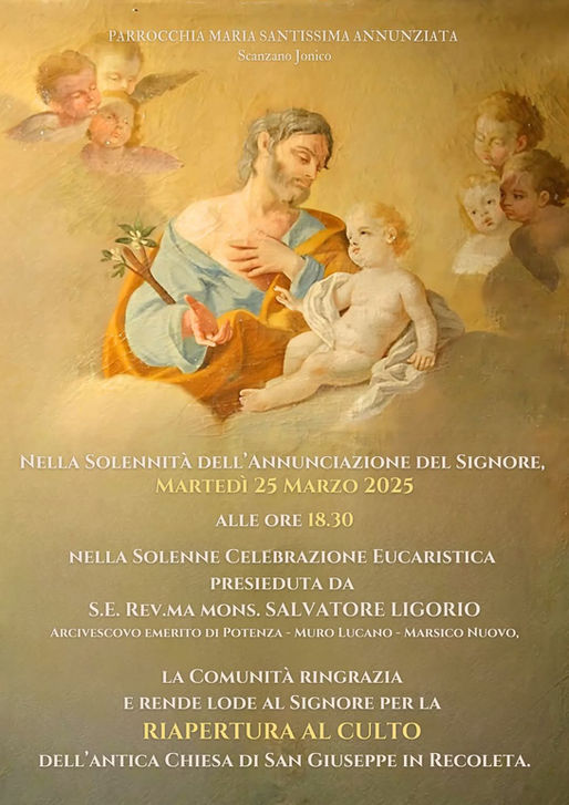 Riapertura al culto della Chiesa di San Giuseppe in Recoleta - Scanzano Jonico