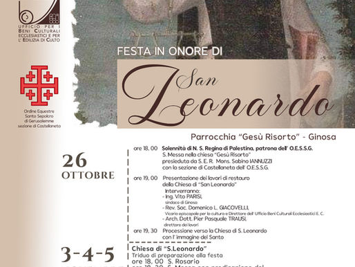 Presentazione dei lavori di restauro della Chiesa di San Leonardo a Ginosa