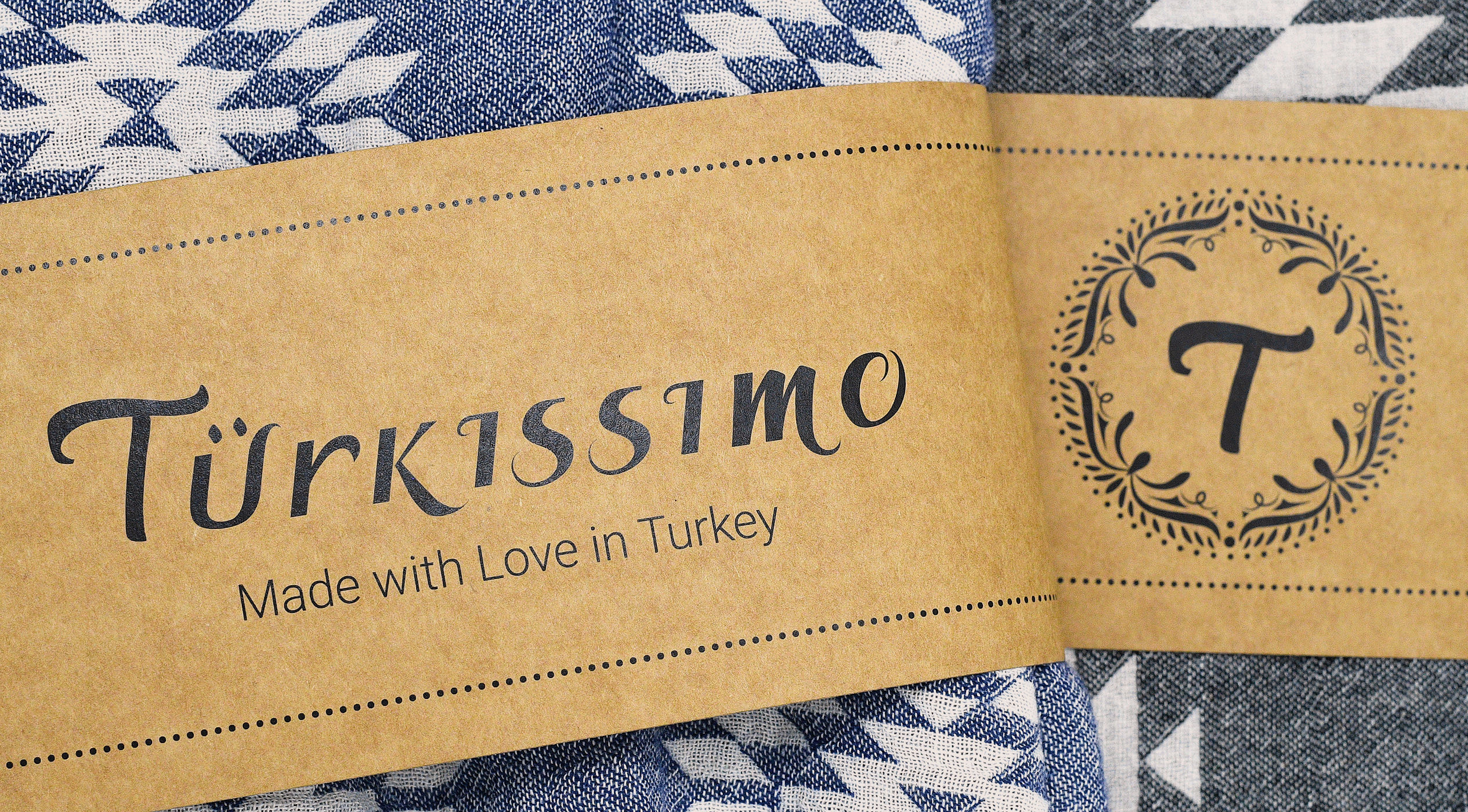 Ethno Erol - Hamamtuch im Ethno Look blau