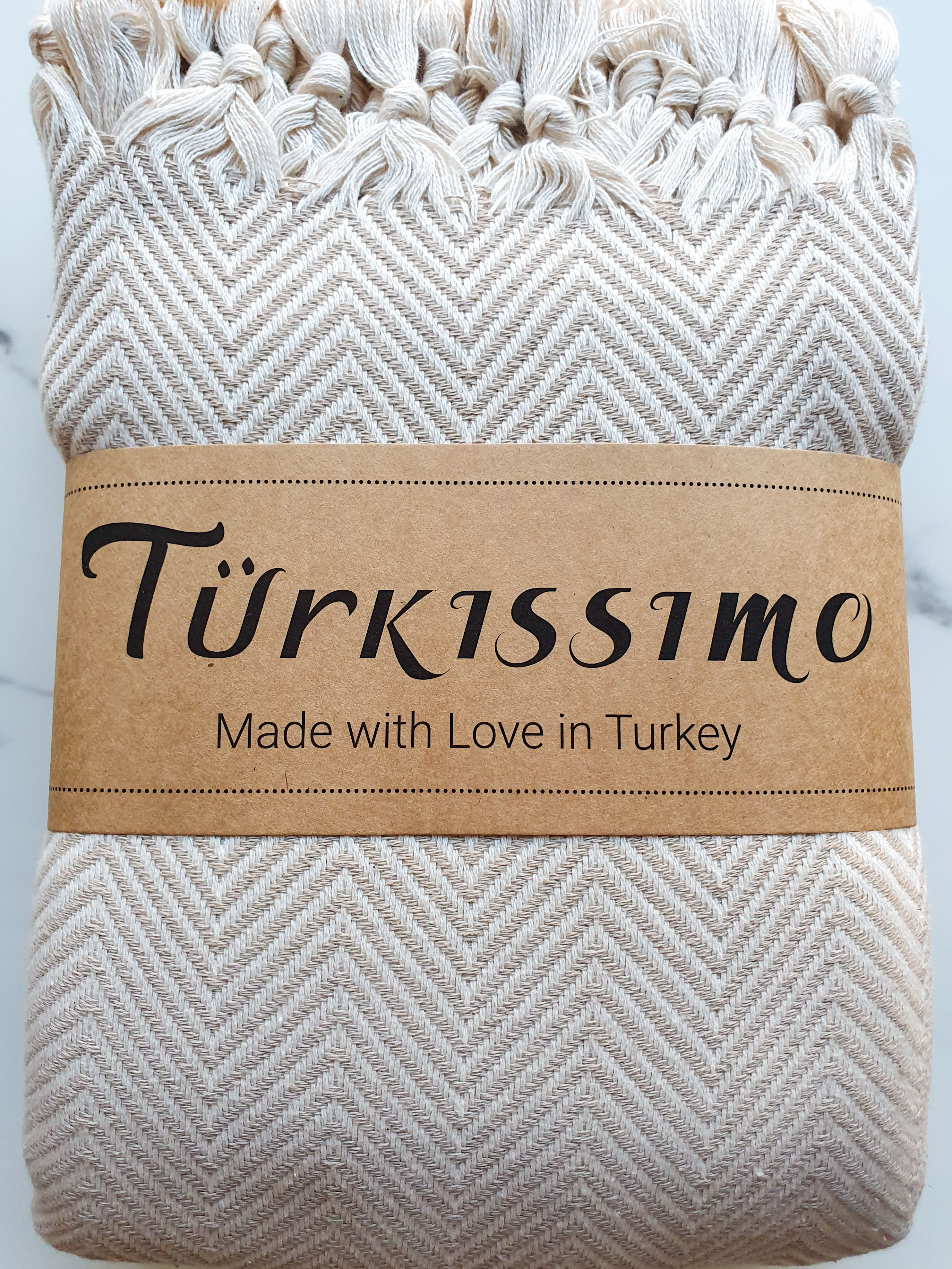 Tagesdecke aus Baumwolle gewebt in beige