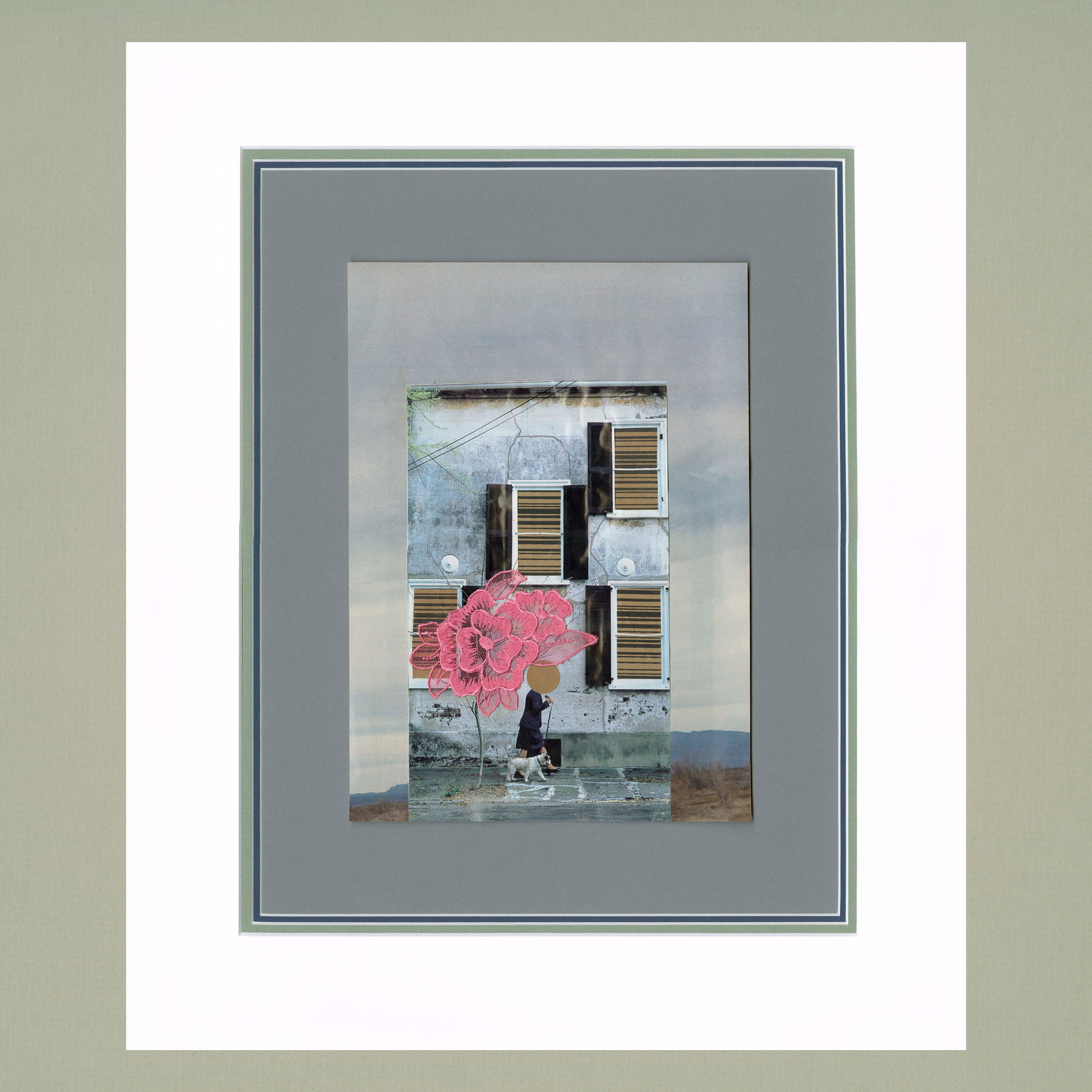 "Morning Stroll" Mounted and Matted Original Fine Art Collage