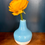 Thumbnail: blue bud vase side view with flower