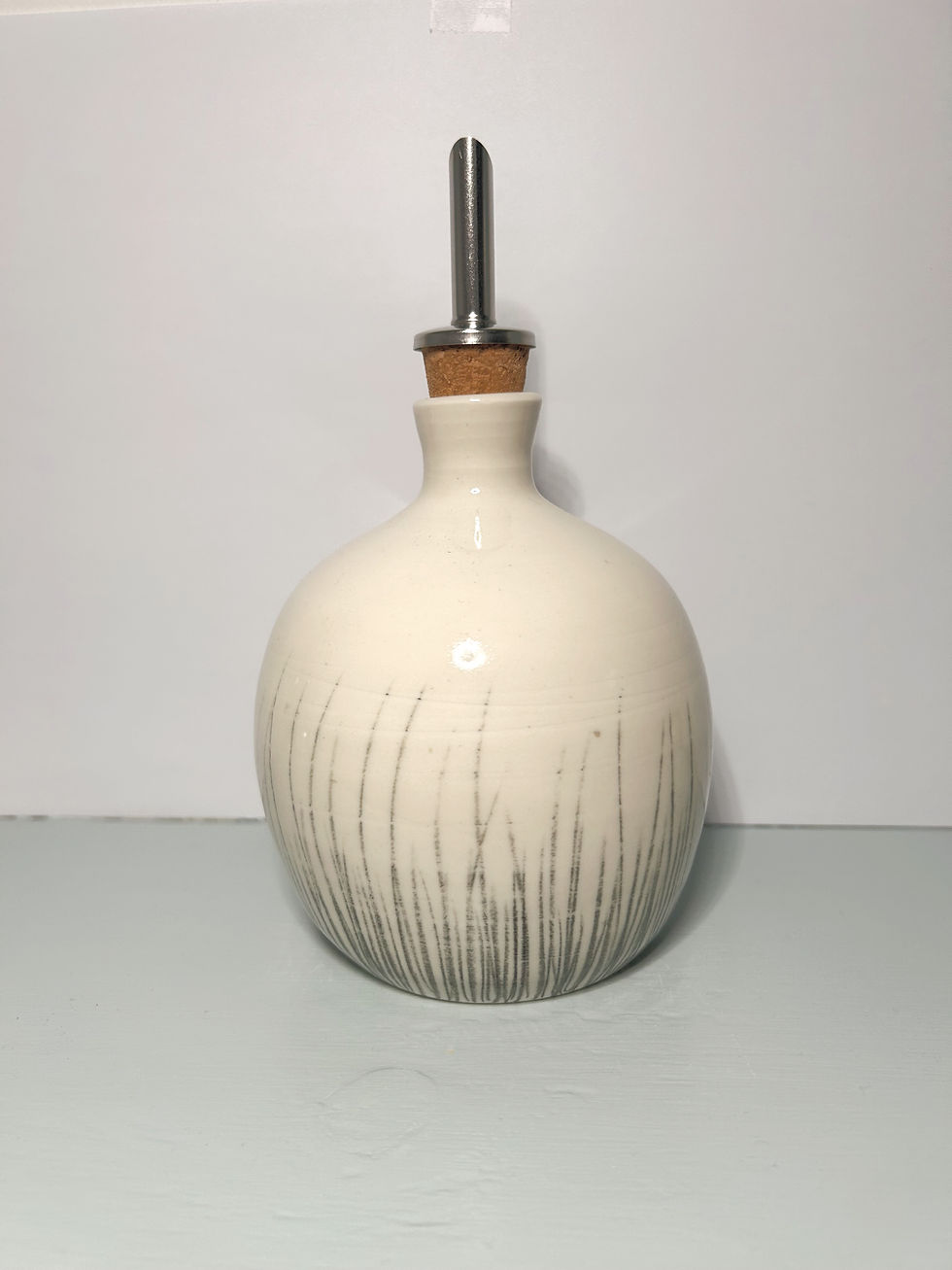 Thumbnail: handmade stoneware olive oil bottle
