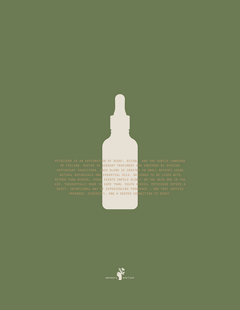 Branding and creative direction for Petrichor, an apothecary-inspired wellness brand focused on atmosphere, ritual, and intentional design