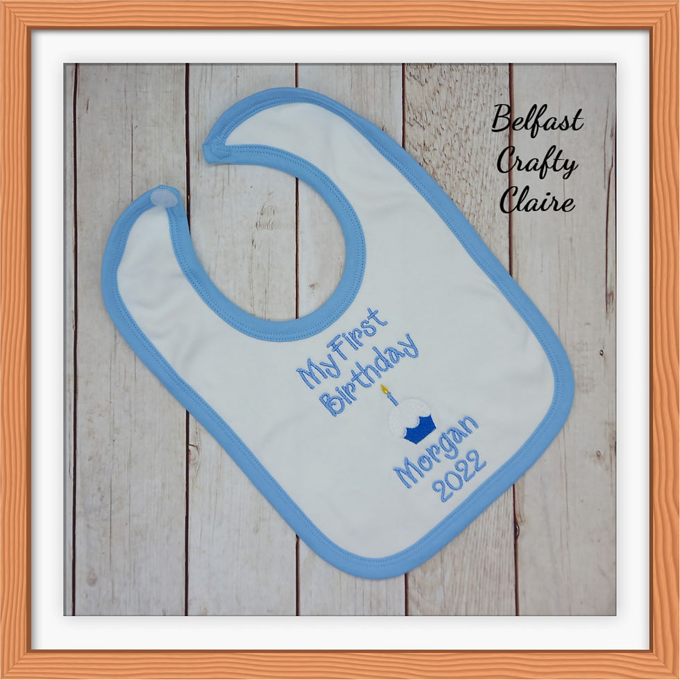 Thumbnail: Embroidered  - Personalised - My First Birthday - Bib