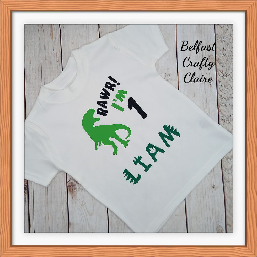 Thumbnail: Child's Personalised Dinosaur Birthday T-shirt - 1 to 5 age