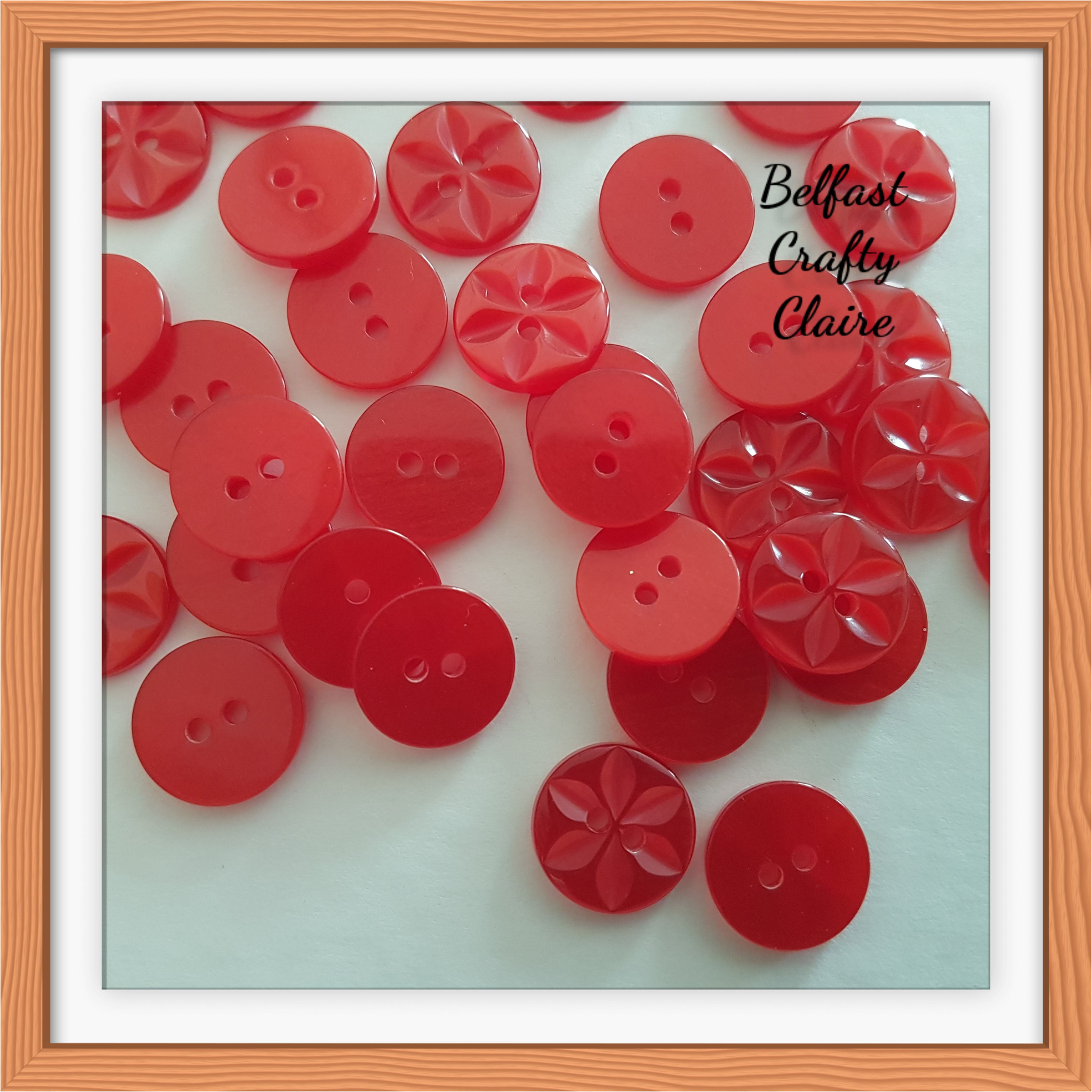 Star Style Baby Resin Buttons - RED (30) - 3 Sizes Available