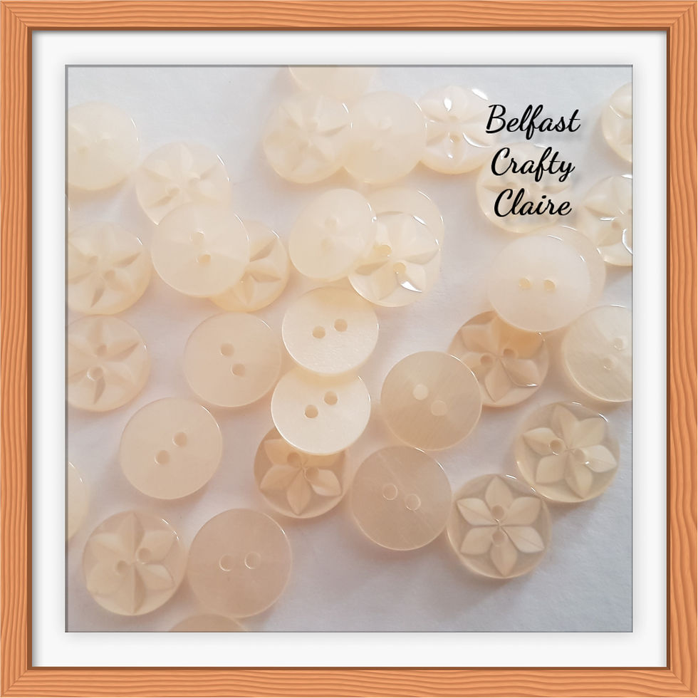Star Style Baby Resin Buttons - CREAM (08) - 3 Sizes Available