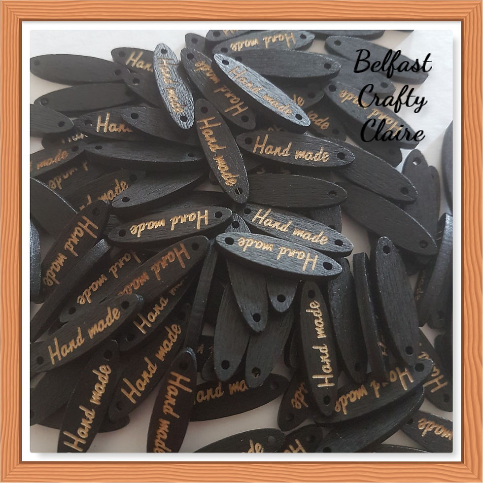 Hand Made Label Style Buttons - Size 28 mm - 10 Buttons