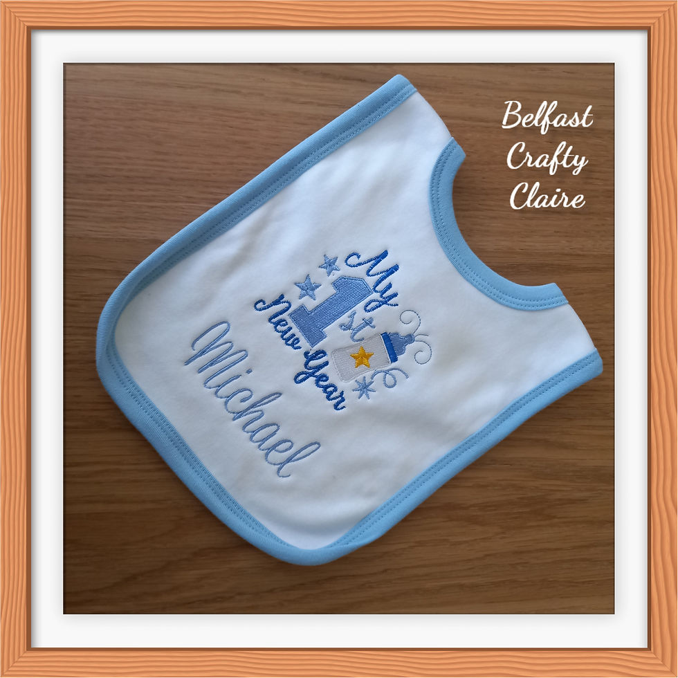 Thumbnail: Embroidered Baby Bib - Personalised - My First New Year