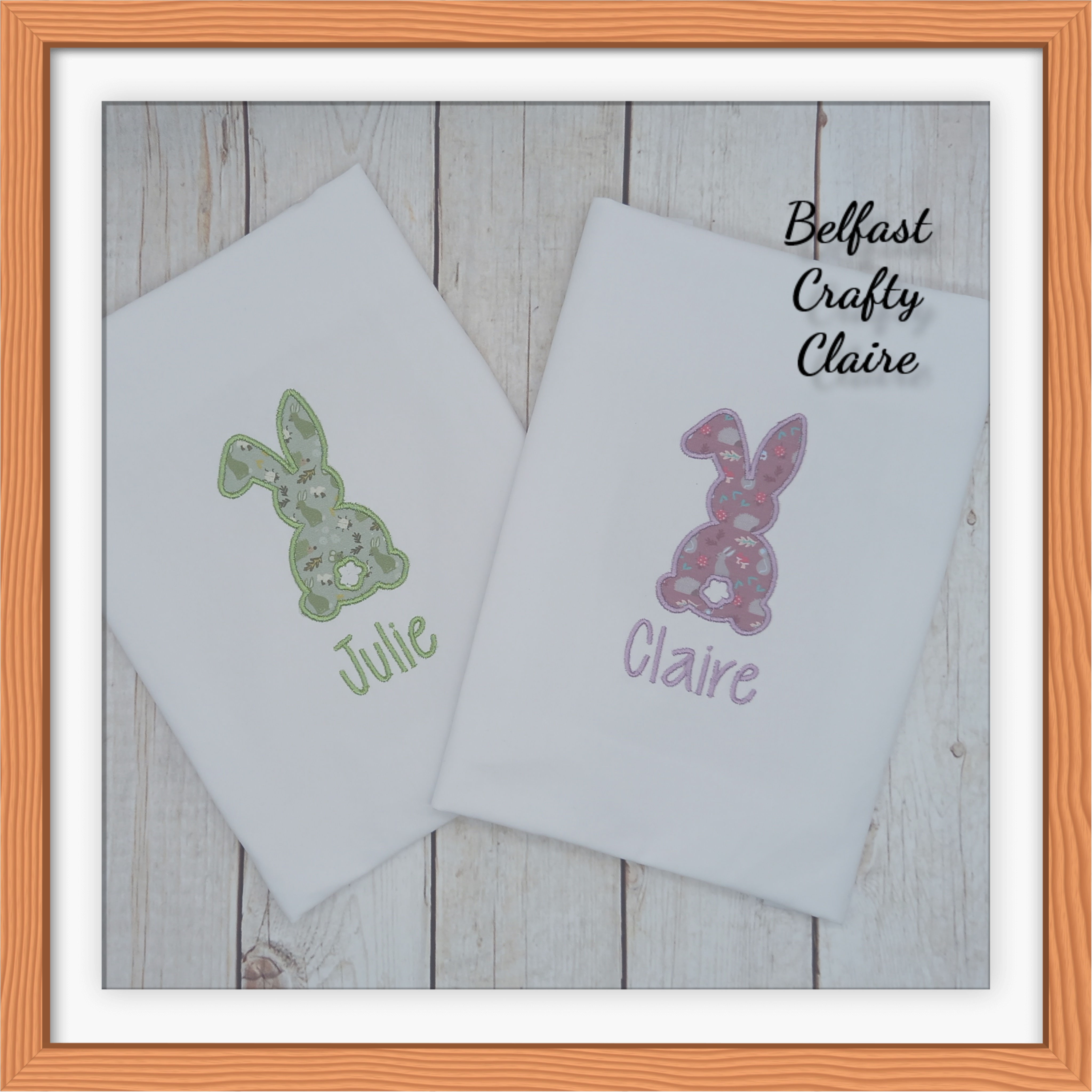 Embroidered Baby Personalised - Lovely Applique Bunny Theme - T-Shirt