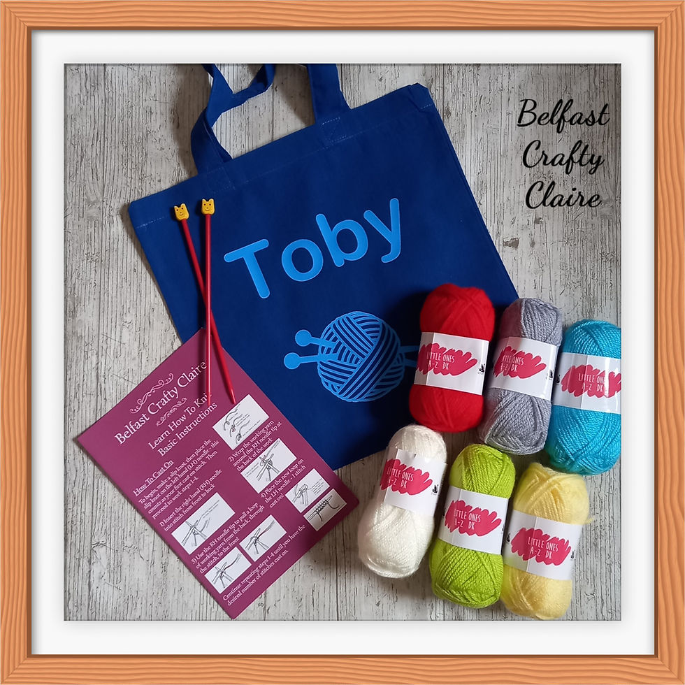 Thumbnail: PERSONALISED - Learn to Knit Children's Beginner Complete Knitting Kit