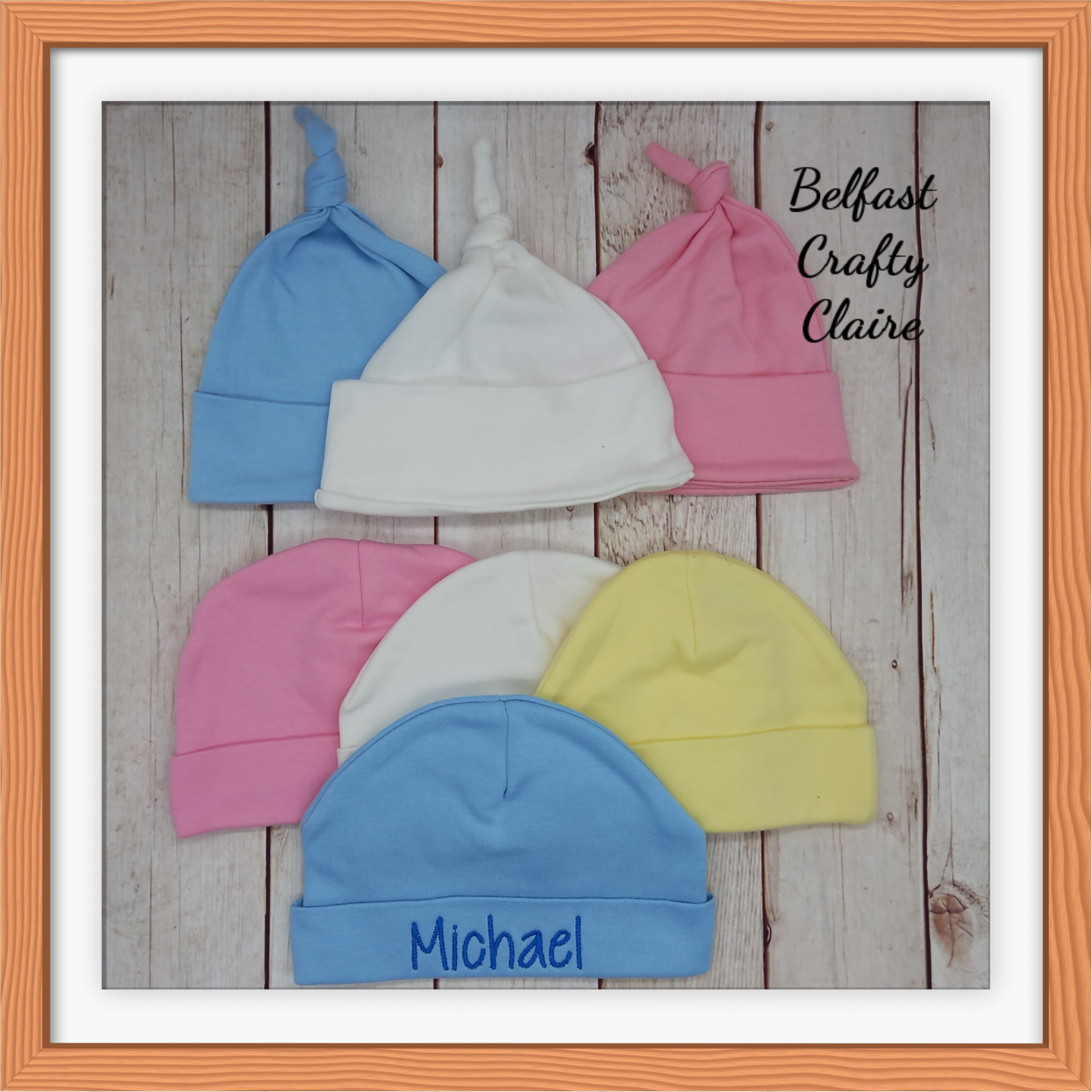 Name Only Personalised - Embroidered Baby Hat - 2 Styles Available