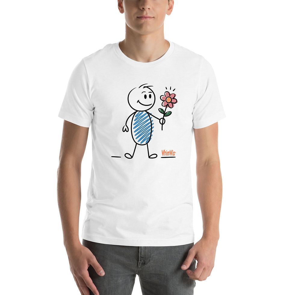 Thumbnail: Stick Person and Flower - WhimWiz Unisex t-shirt