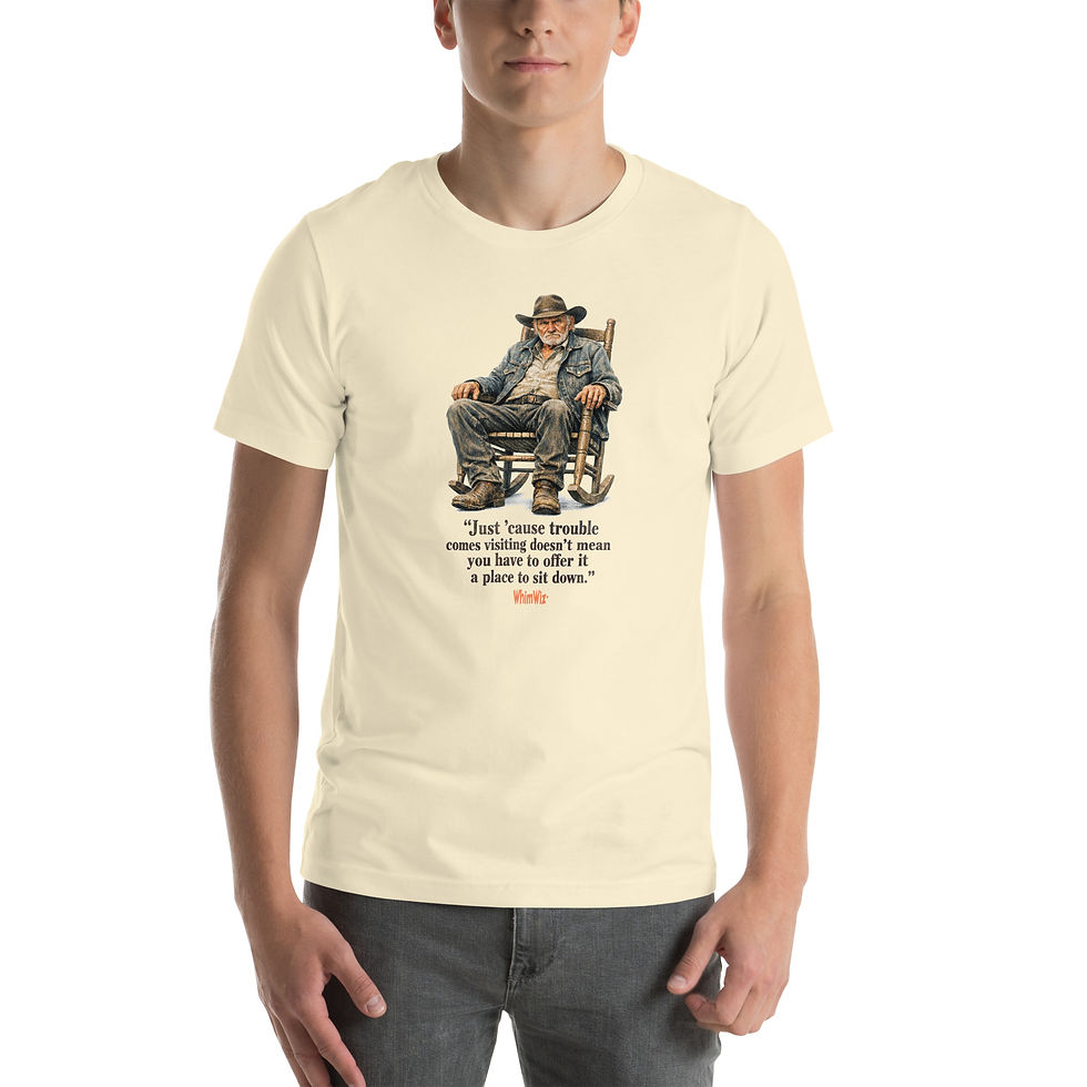 Thumbnail: Trouble Comes Visiting - WhimWiz Unisex t-shirt